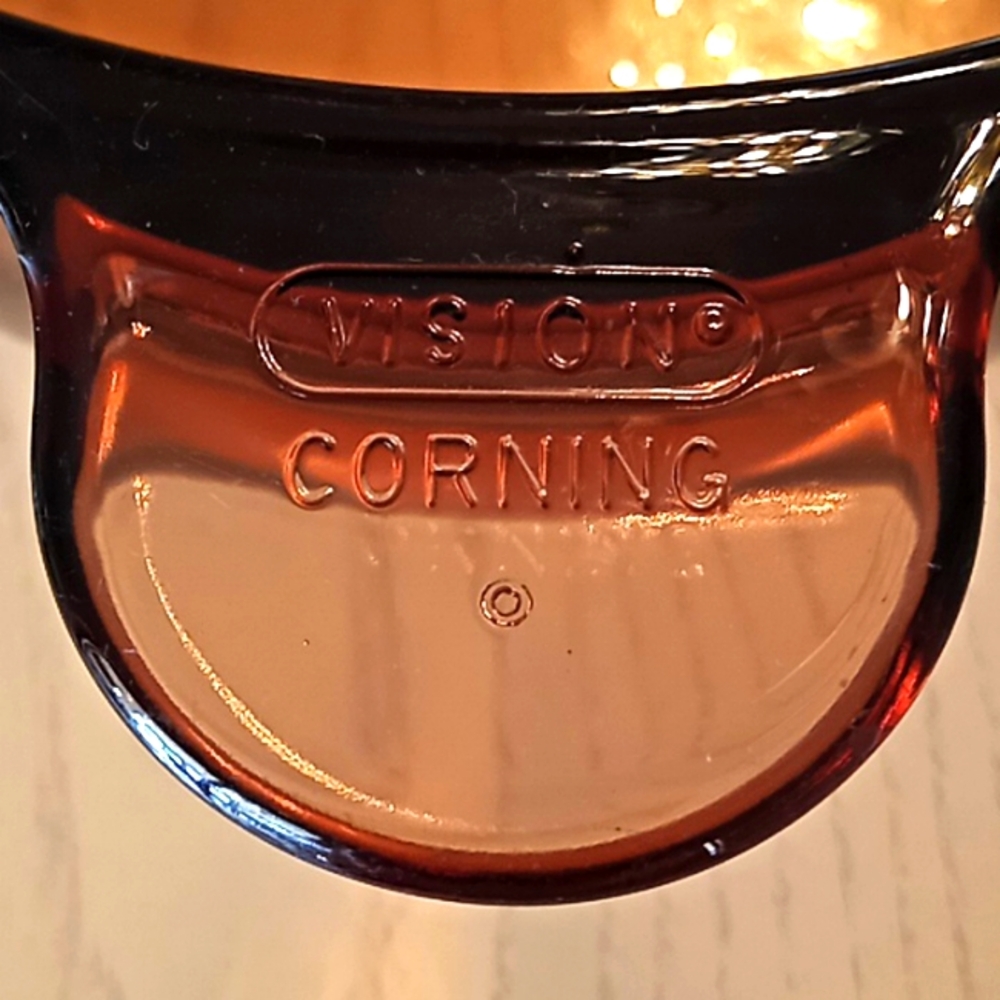 Vintage Corningware VISION/PYREX Amber Glass Round Pot With Lid. 4.5 Liter. USA. - Picture 8 of 14